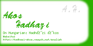 akos hadhazi business card